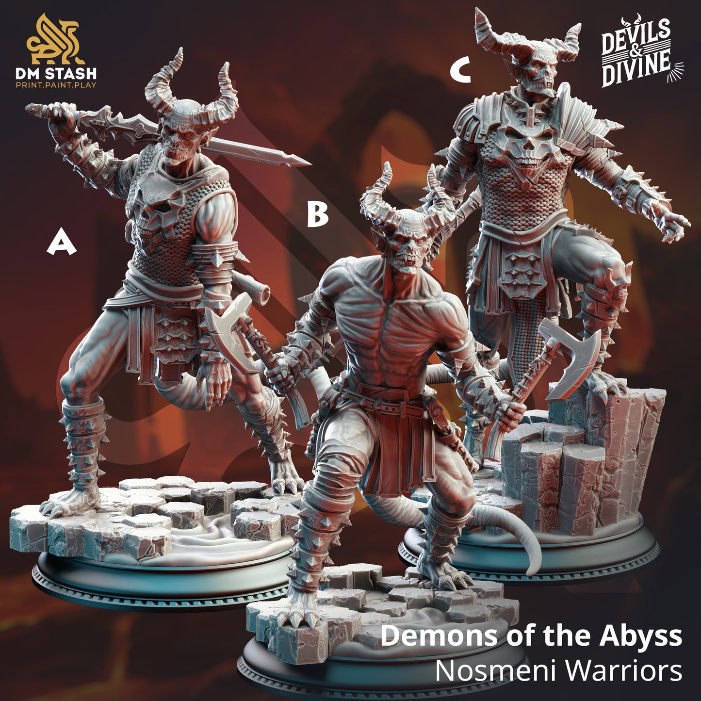 DM Stash - Demons of the Abyss, Nosmeni Warriors - Devils and Divine 2025 January