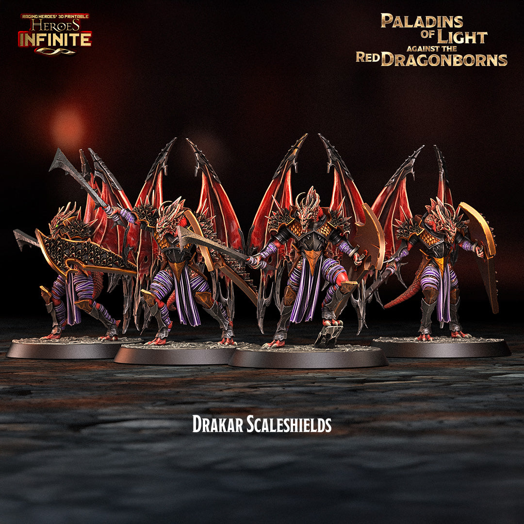 Heroes Infinite Raging Heores - Winged Drakar Scaleshields - Paladins of Light Against the Red Dragonborns 2025 January