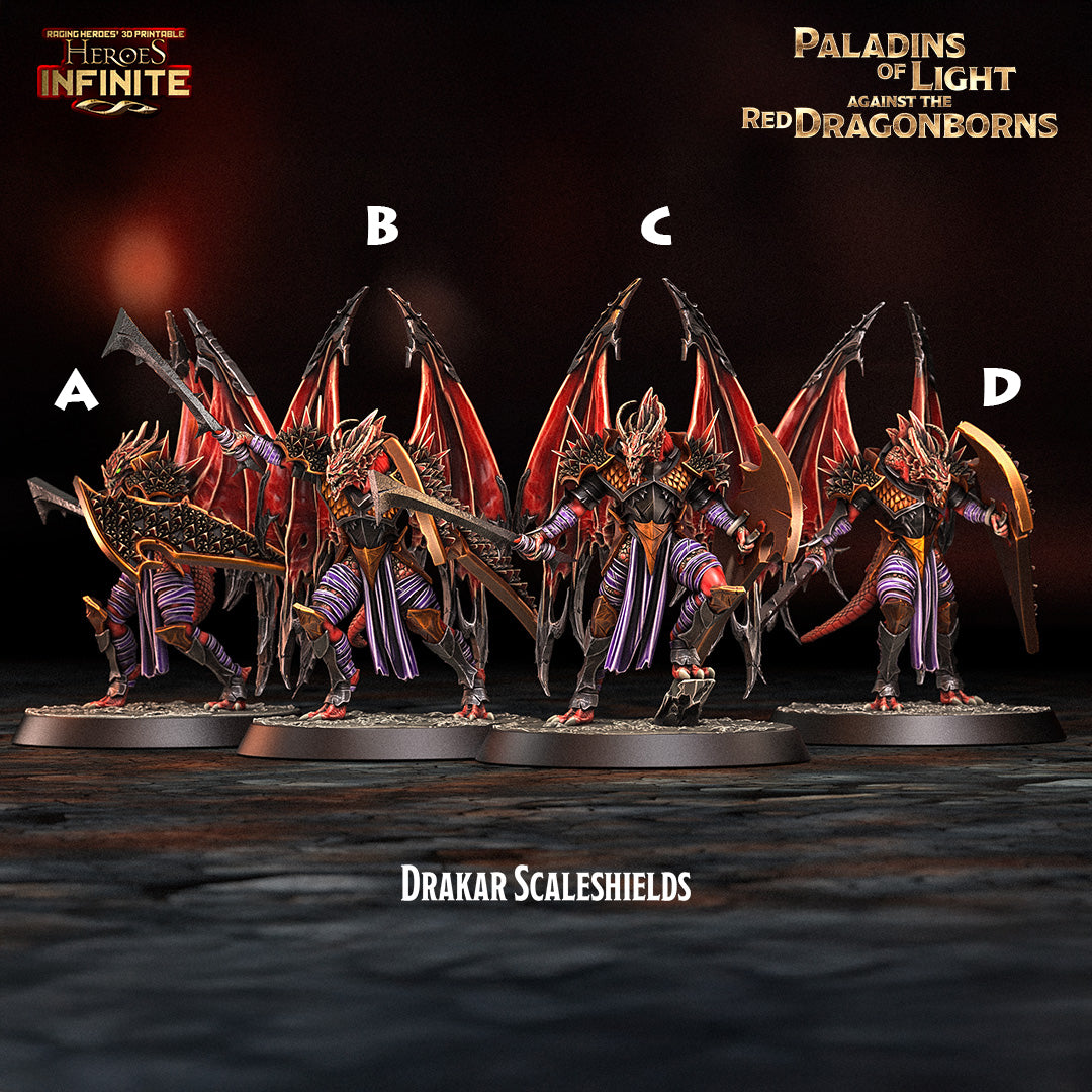 Heroes Infinite Raging Heores - Winged Drakar Scaleshields - Paladins of Light Against the Red Dragonborns 2025 January