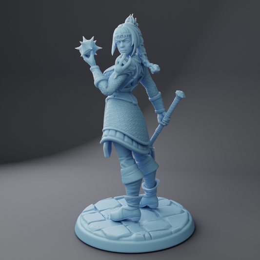 Twin Goddess Miniatures - Ebonheart the Shadowed Cleric - Hero Tier February 2024 35mm / 75mm