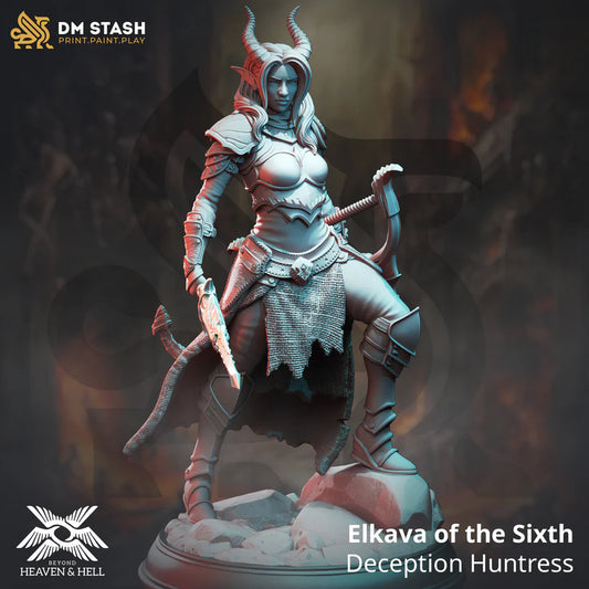 DM Stash - Elkava of the Sixth, Deception Tiefling Huntress - Beyond Heaven and Hell 2023-10