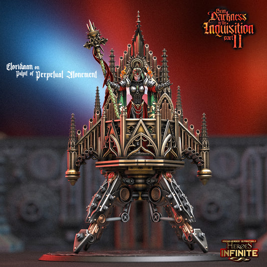 Heroes Infinite Raging Heores -  Eloridaan on Pulpit of Perpetual Atonement, Spider Legs, Adeptas Sororitas - Grim Darkness of the Inquisition 2 #40
