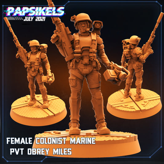 Papsikels - Female Colonial Marine, Pvt Obrey Miles - Valkyrie Team