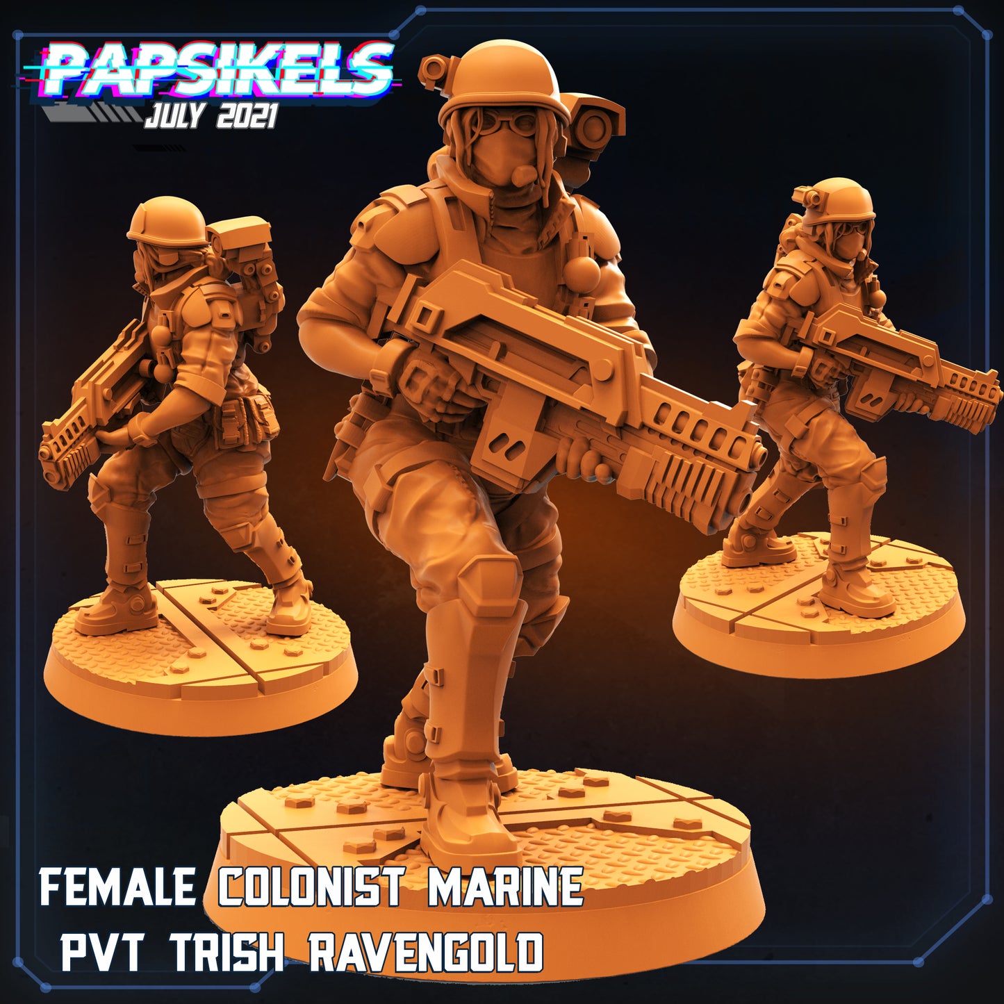 Papsikels - Female Colonial Marine, Pvt Trish Ravengold - Valkyrie Team