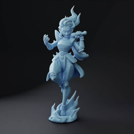 Twin Goddess Miniatures - Flame, Fire Genasi Bard - Bardic Beatdown