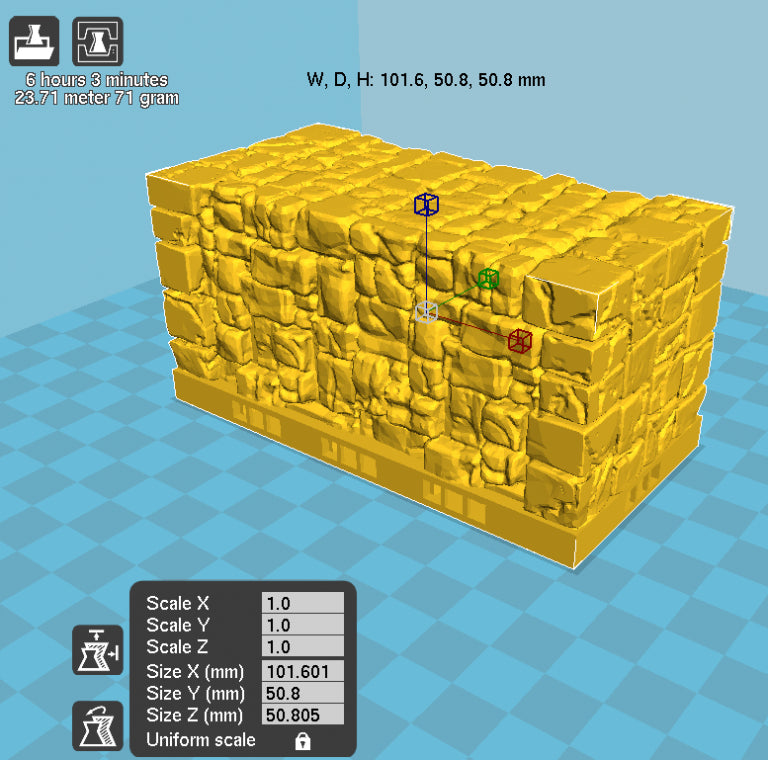 Printable Scenery - Rustic Stone Full Risers