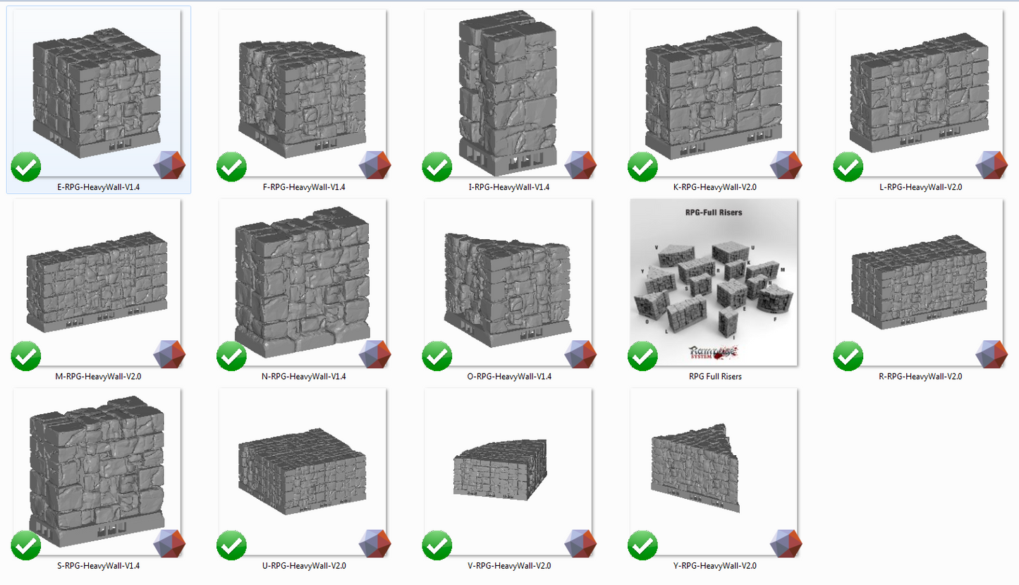 Printable Scenery - Rustic Stone Full Risers