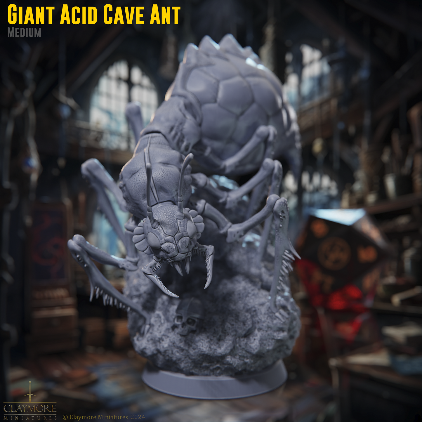 Claymore Miniatures - Gigant Acidic Cave Ant - M - Rossvalds Bestiary of The Unknow 2024 November Release 35mm