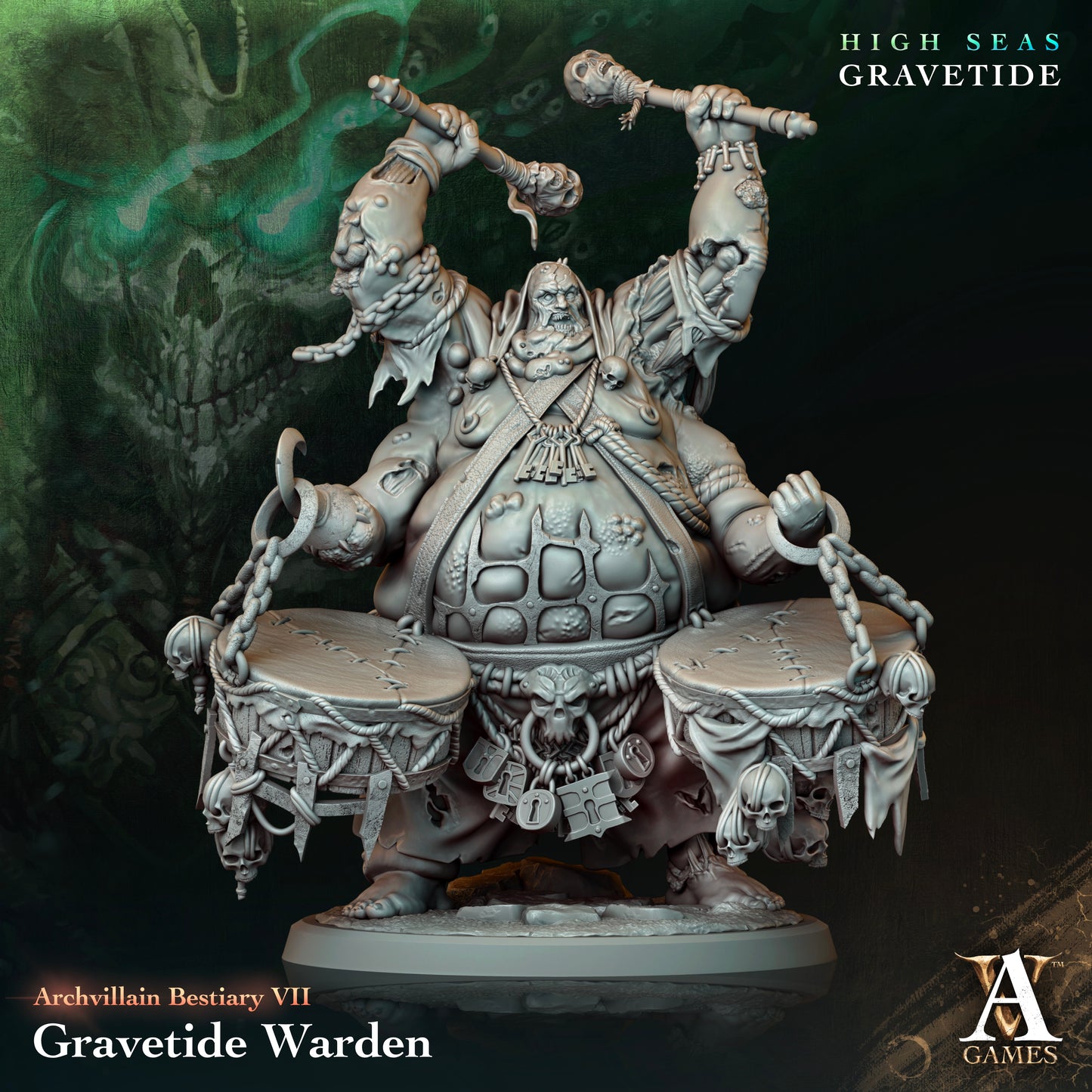 Archvillain Games - Gravetide Warden (Large) - Archvillain Bestiary Vol. Vll - High Seas Gravetide 2024 March