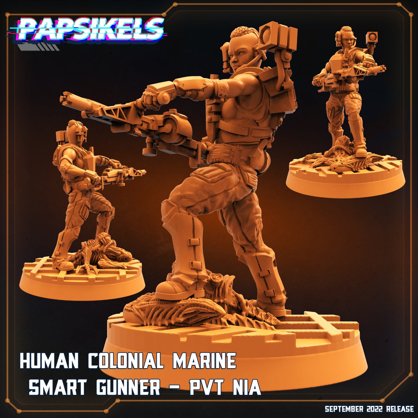 Papsikels - Human Colonial Marine, Smart Gunner Pvt Nia -  Alien Wars 2022 September