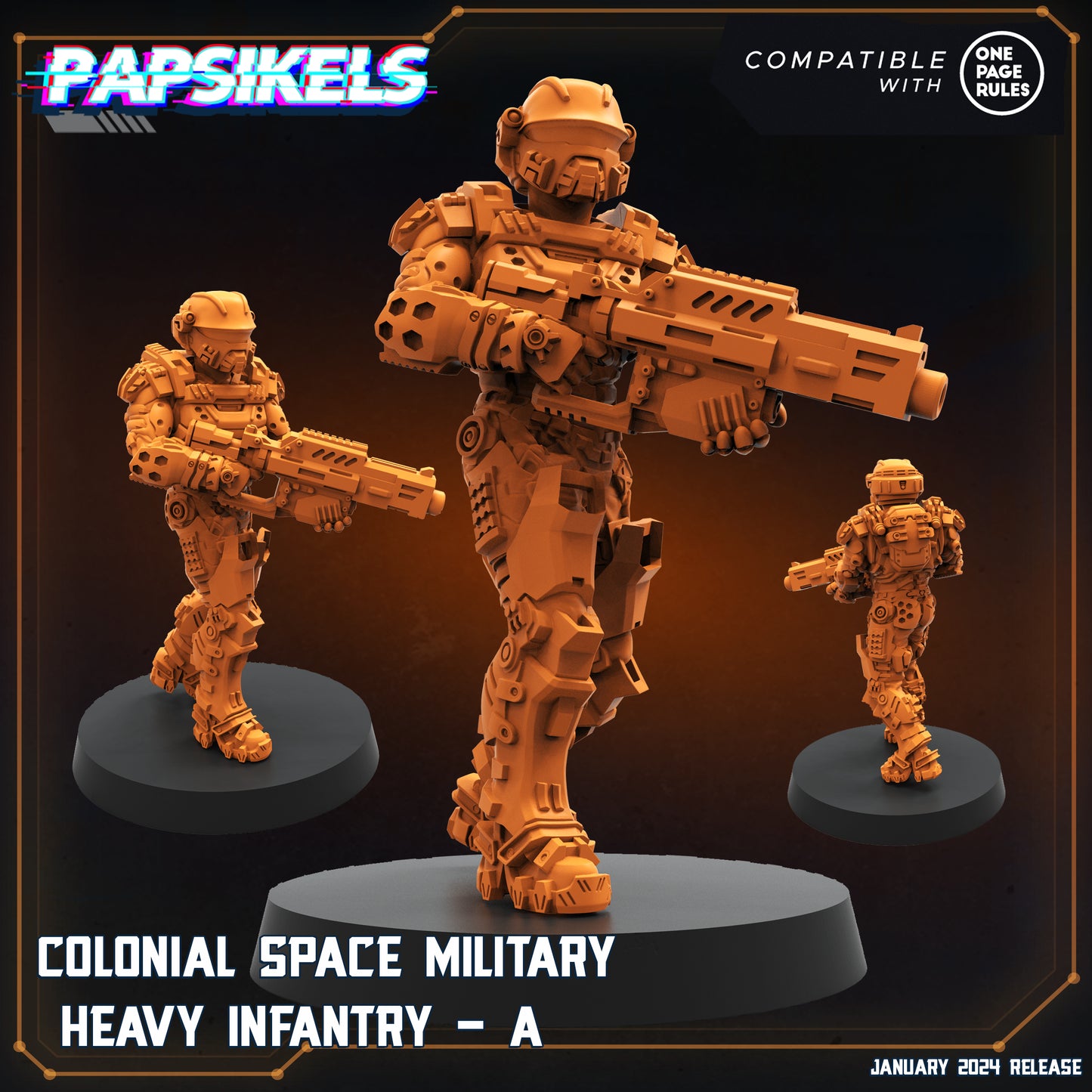 Papsikels - Colonial Space Marine, Heavy Infantry A - Dropship Trooprers 2024 January