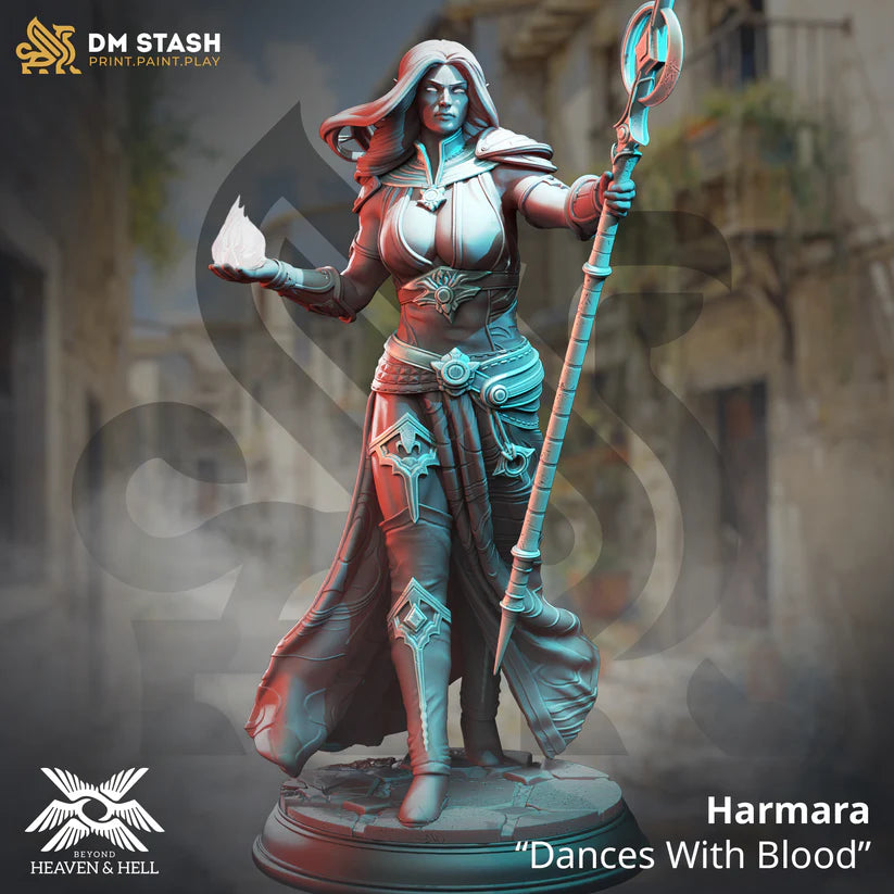 DM Stash - Harmara “Dances With Blood” Human Sorceress  - Beyond Heaven and Hell 2023-10
