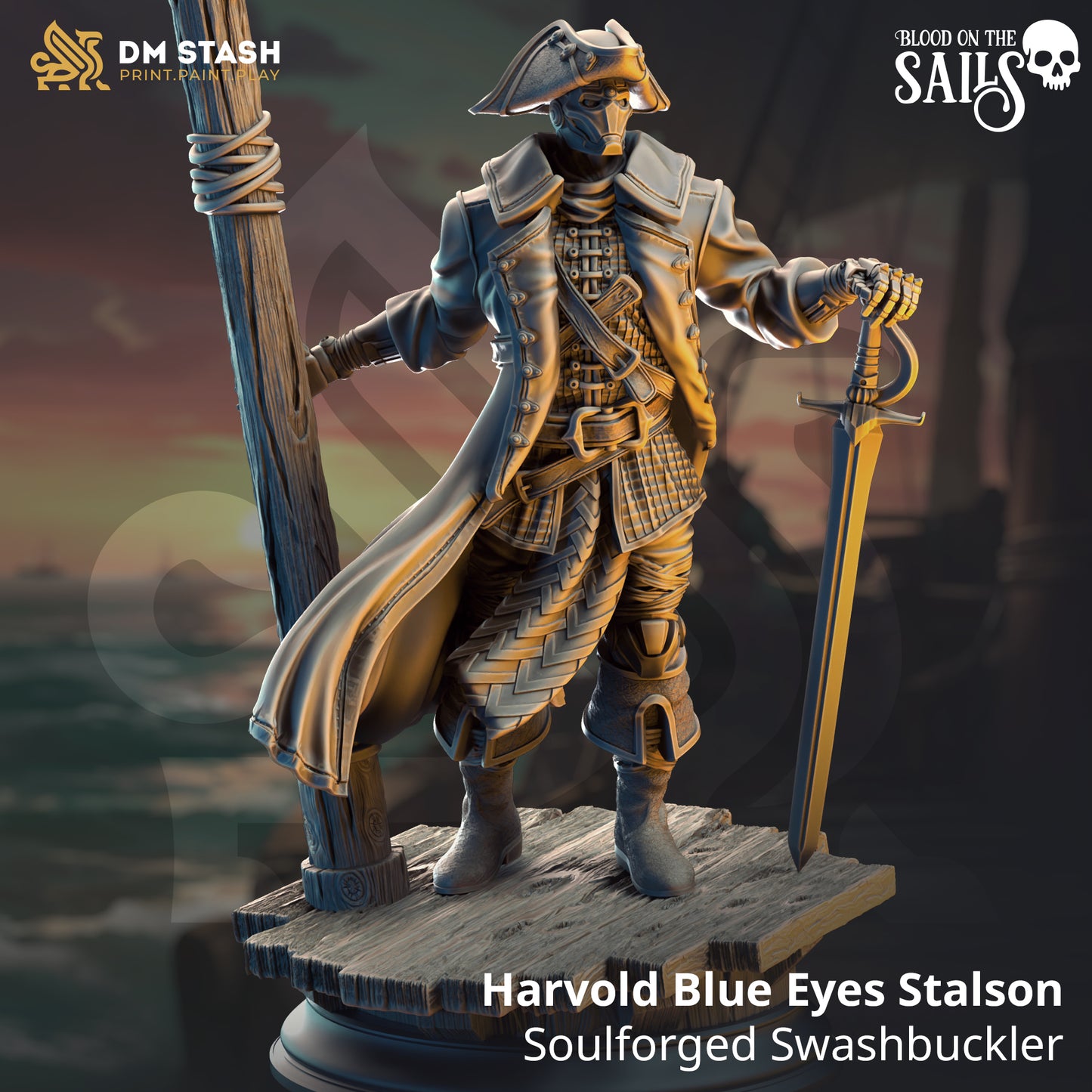 DM Stash - Harvold Blue Eyes Stalson, Warforged Swashbuckler - Blood on the Sails 2025 July