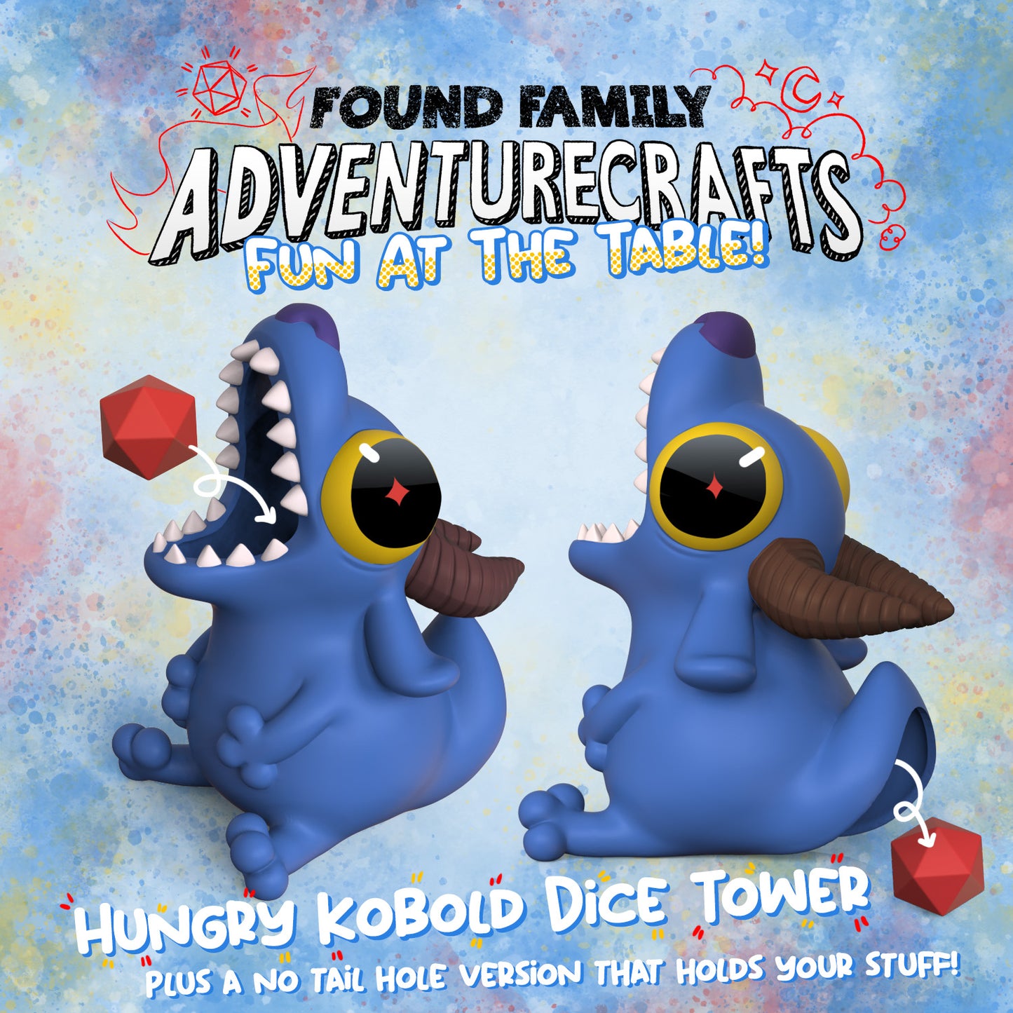 Found Family Adventurecrafts - Hungry Kobold, Dice Tower and Pen Holder FDM