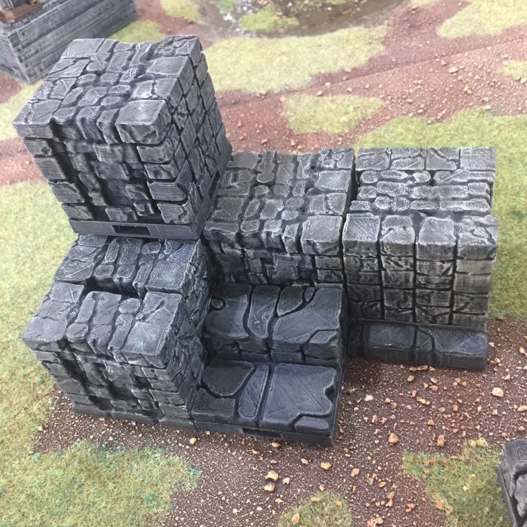 Printable Scenery - Rustic Stone Full Risers