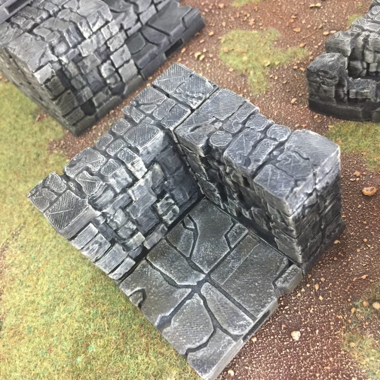 Printable Scenery - Rustic Stone Full Risers
