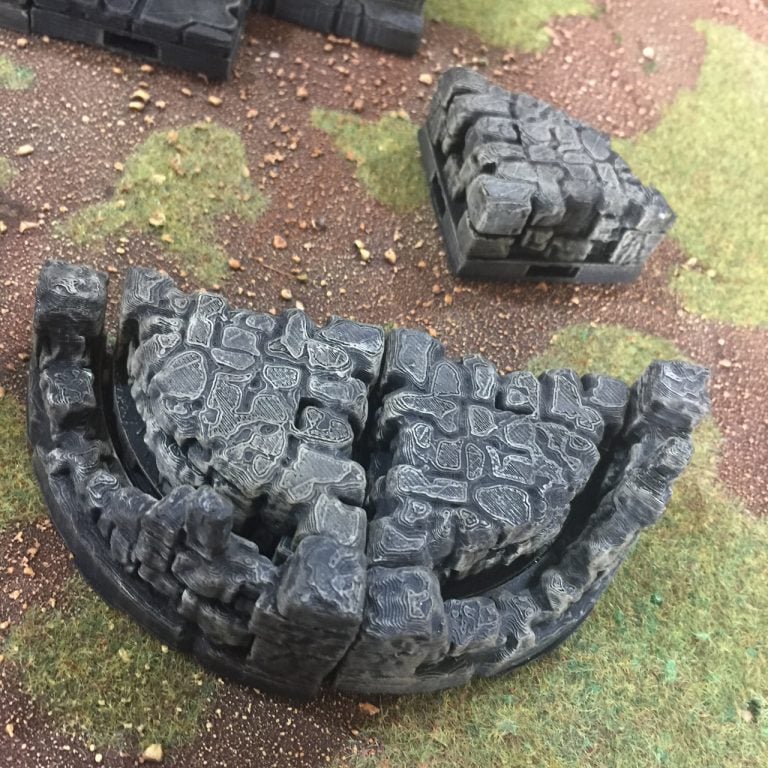 Printable Scenery - Rustic Stone Full Risers