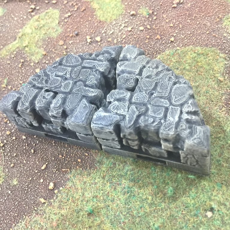 Printable Scenery - Rustic Stone Full Risers