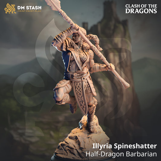 DM Stash - Illyria Spineshatter, Half Dragon Barbarian - Clash of Dragons 2025 June