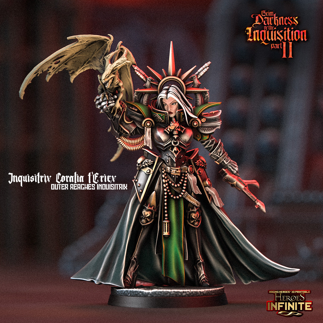 Heroes Infinite Raging Heores - Inquisitrix Coralia t'Eriex, Outer Reaches Inquisitrix  - Grim Darkness of the Inquisition 2 #40