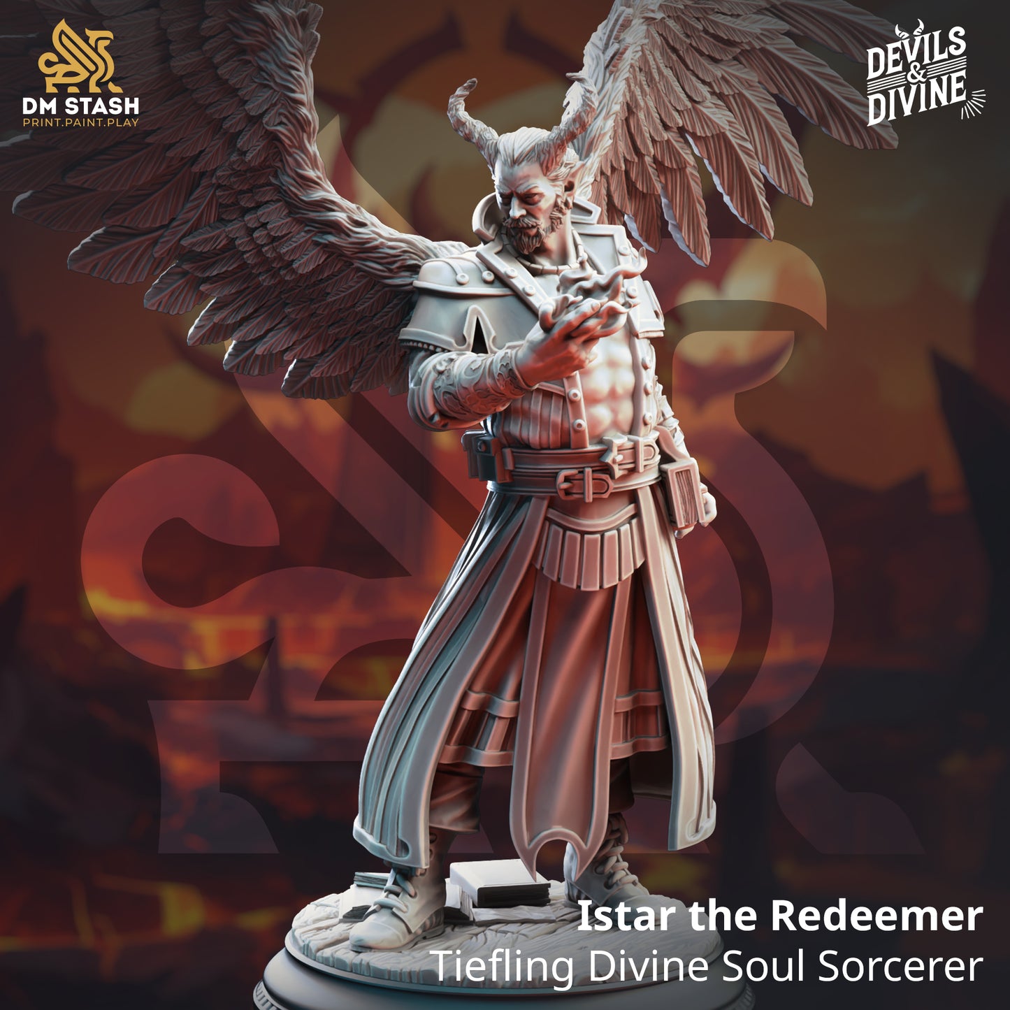 DM Stash - Istar the Redeemer, Tiefling Divine Soul Sorcerer - Devils and Divine 2025 January