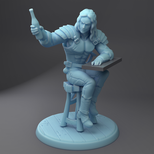 Twin Goddess Miniatures - Jerry Witchman, the Bar Regular - Tavern Set 2022 February