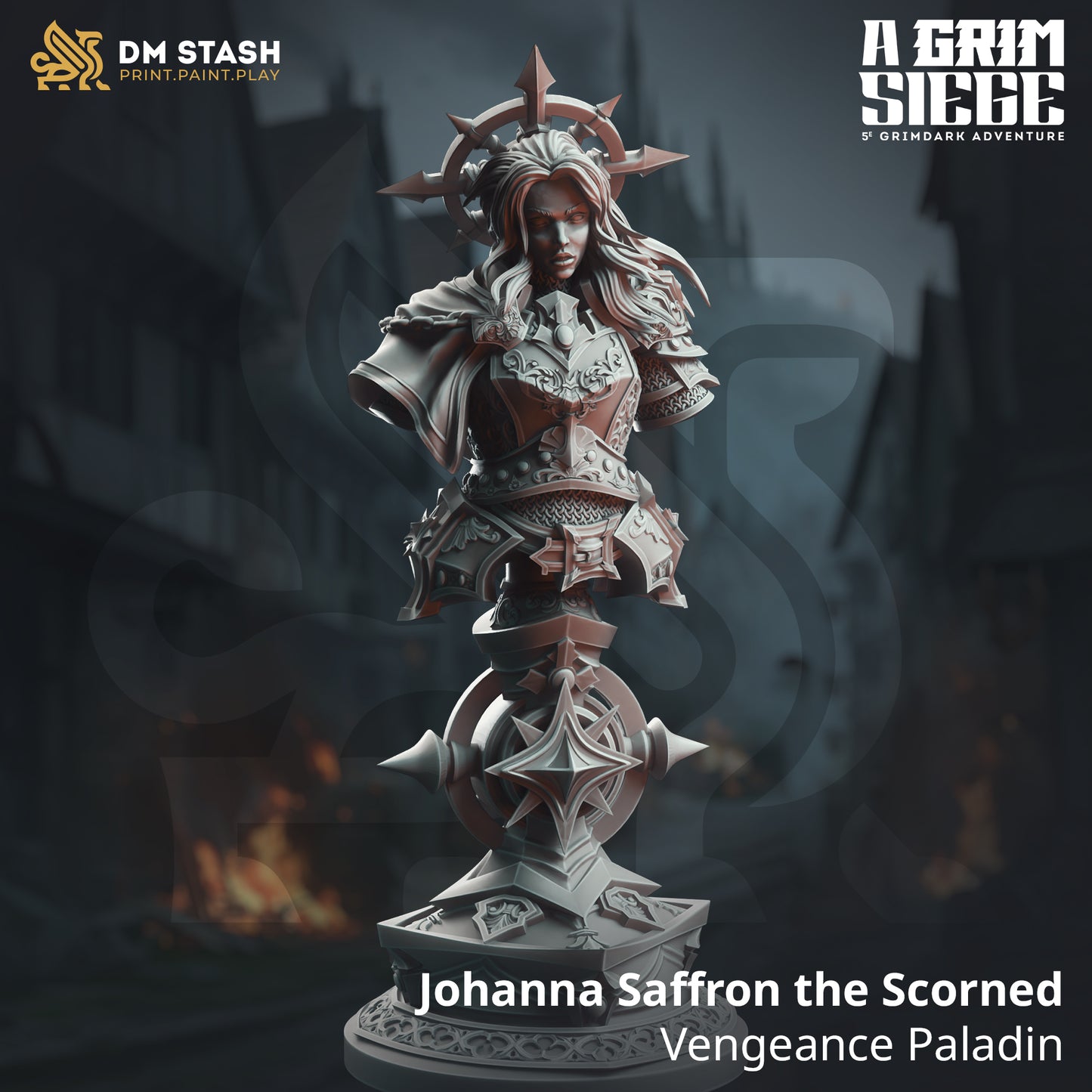DM Stash - Johanna Saffron the Scorned, Vengeance Paladin - Bust 12cm - A Grim Siege 2025 April