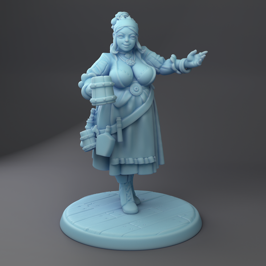 Twin Goddess Miniatures - Josephine the Barkeep - Tavern Set 2022 February