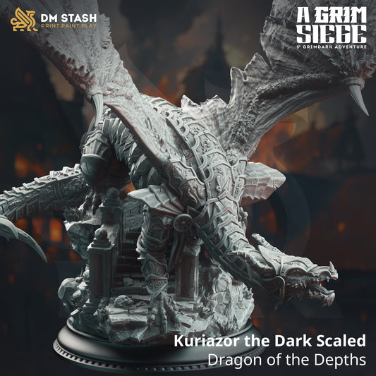 DM Stash - Kuriazor the Dark Scaled, Dragon of the Depths - A Grim Siege 2025 April