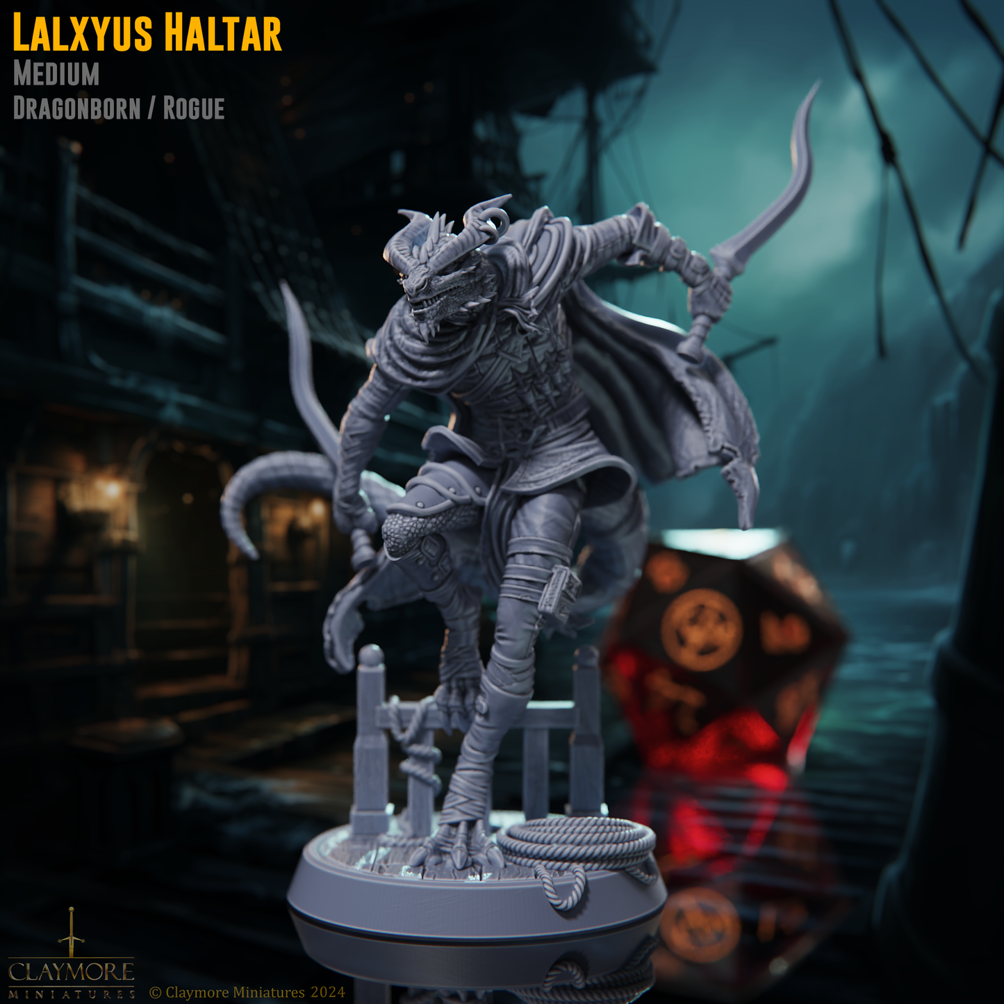Claymore Miniatures - Lalxyus Haltar, Dragonborn Rogue- Voyage of the Damned 2025 March