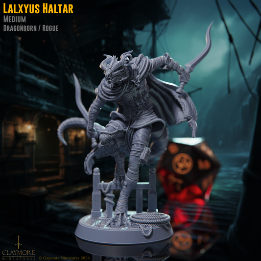 Claymore Miniatures - Lalxyus Haltar, Dragonborn Rogue- Voyage of the Damned 2025 March