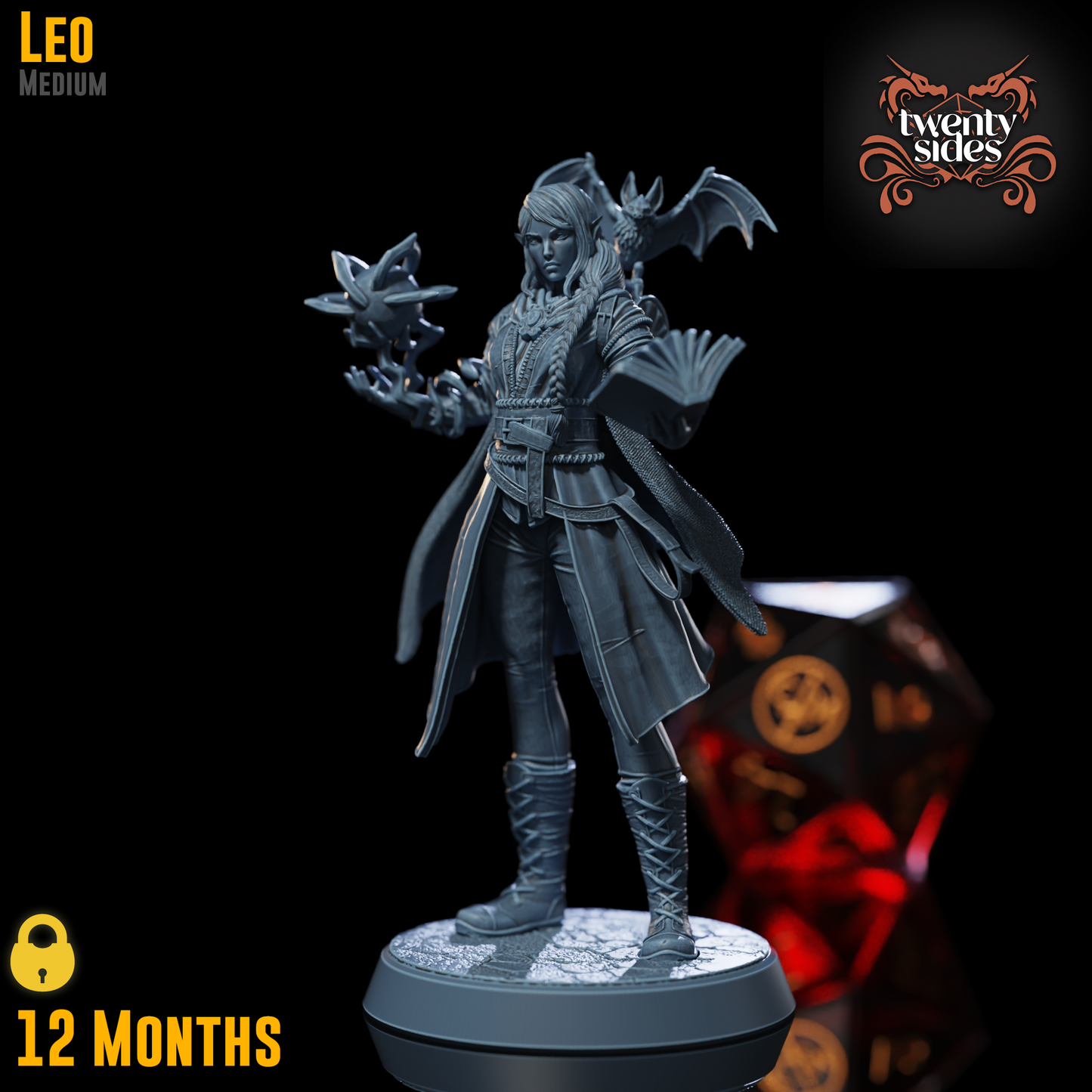 Claymore Miniatures - Leo, Elf Warlock - Twenty Sides Loyalty