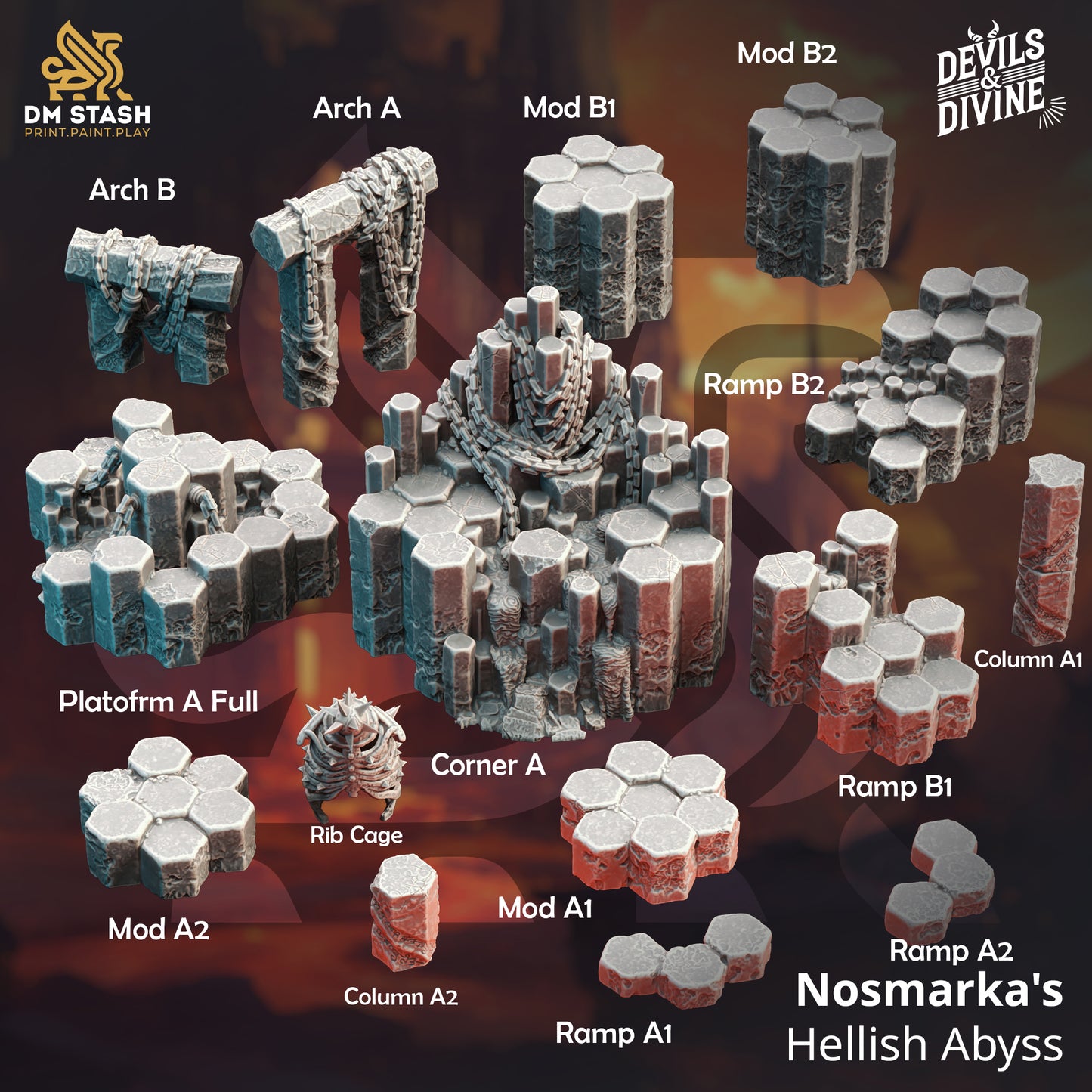 DM Stash - Nosmarka's Hellish Abyss, Terrain Set - Devils and Divine 2025 January