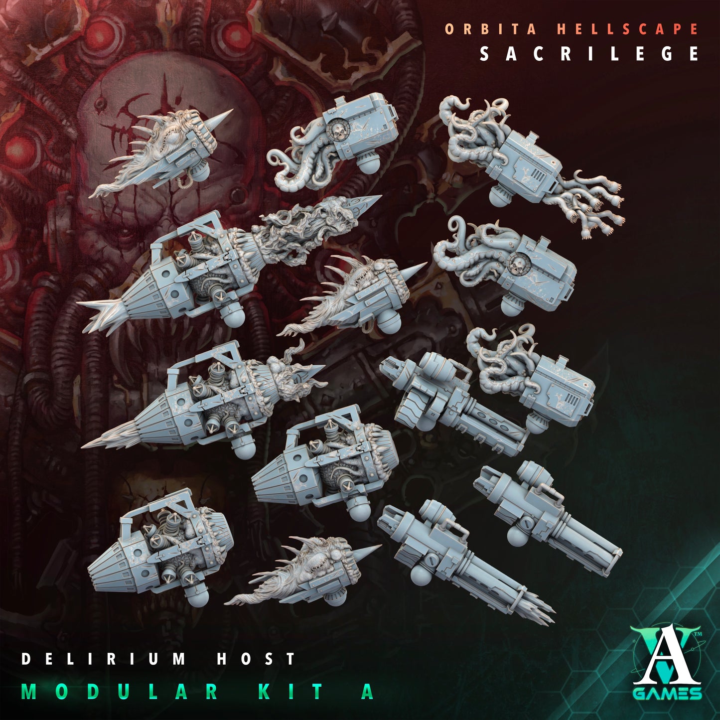 Archvillain Games Sci‐Fi - Delirium Host Custom, Tyranids - Orbita Hellscape Sacrilege 2023 August