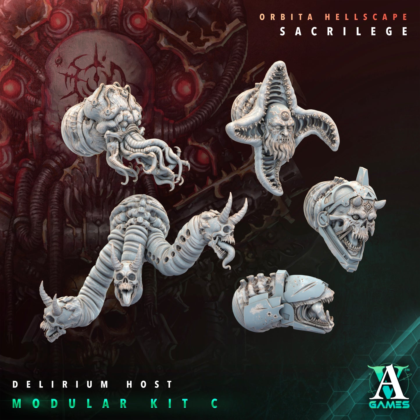 Archvillain Games Sci‐Fi - Delirium Host Custom, Tyranids - Orbita Hellscape Sacrilege 2023 August