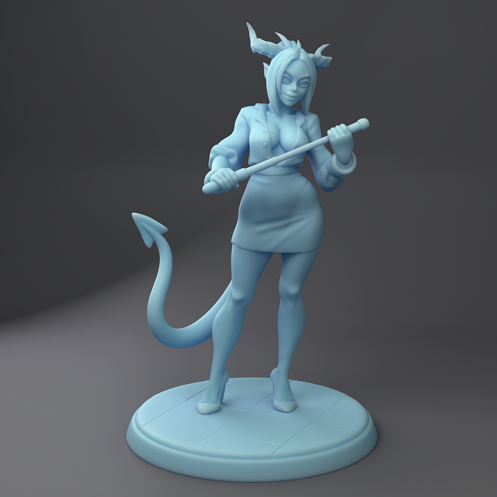 Twin Goddess Miniatures - Stacy, Tiefling Lawyer - Fantasy Office