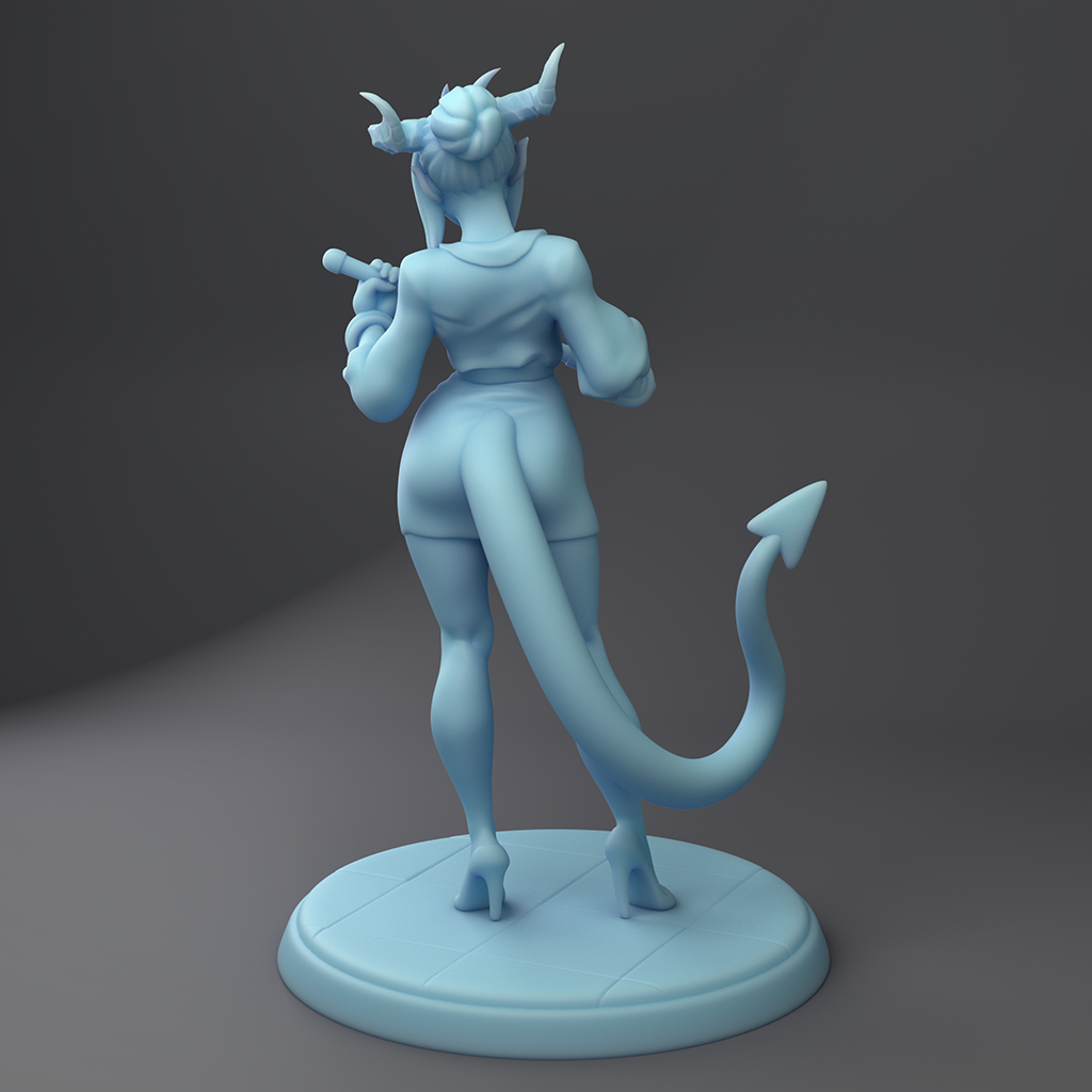 Twin Goddess Miniatures - Stacy, Tiefling Lawyer - Fantasy Office