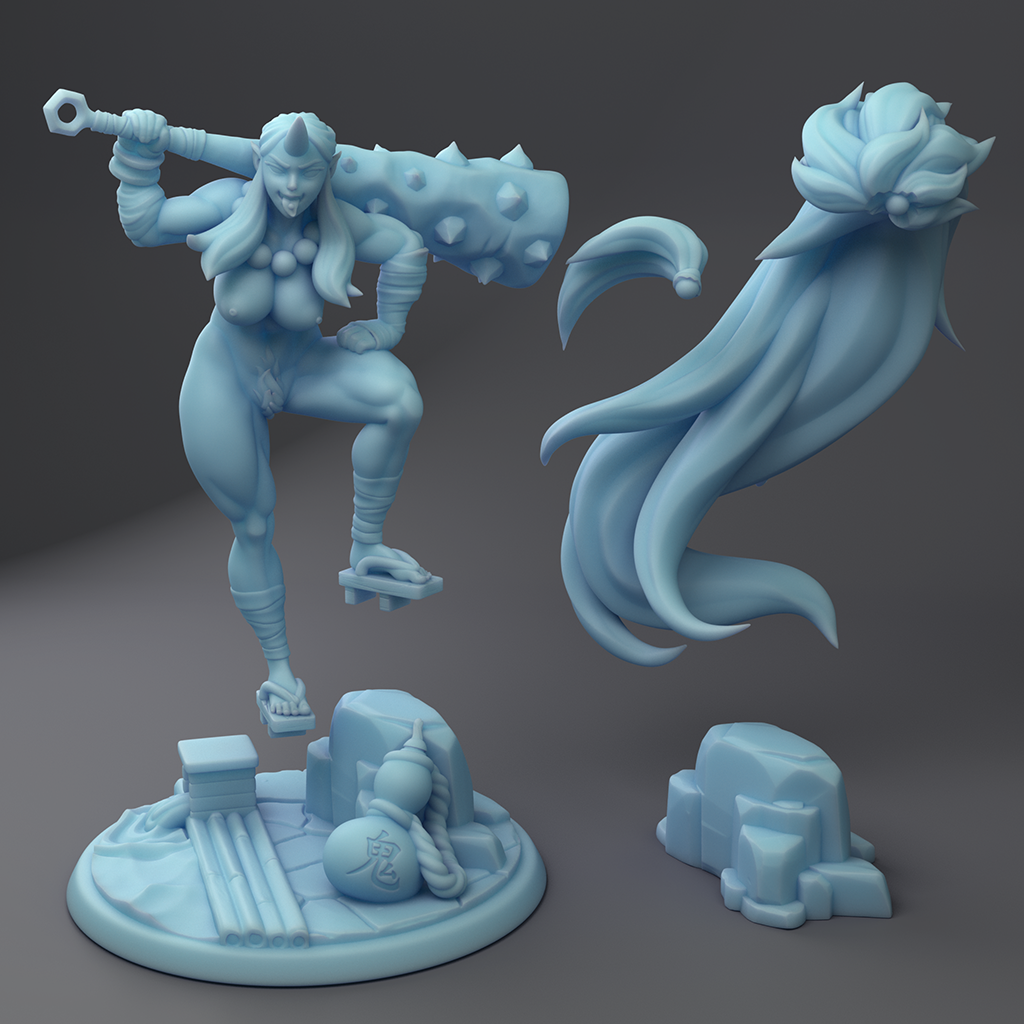 Twin Goddess Miniatures - Kijo, the Oni Barbarian