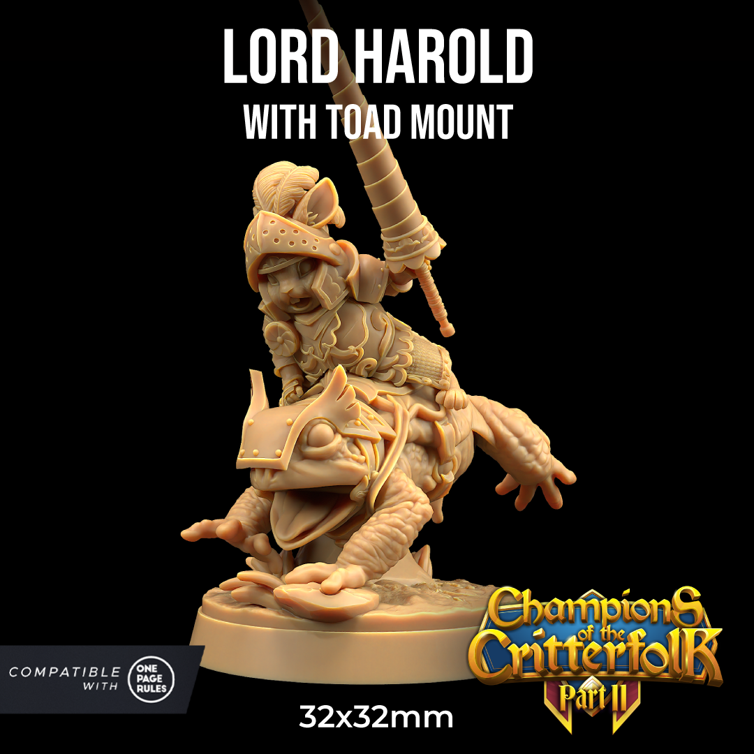 Dragons Trappers Lodge - Lord Harold On Toad Mount - Champions of Critterfolk Vol.2 2024 October