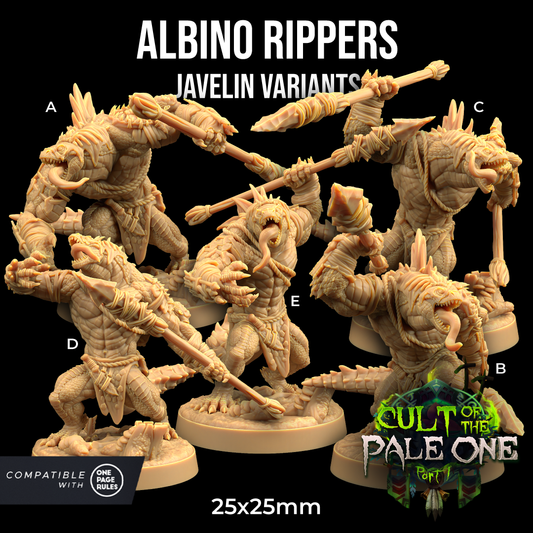 Dragons Trappers Lodge - Lizardfolk Albino Rippers Javelin - Cult of The Pale One Part 1 -2024 November Release 35mm