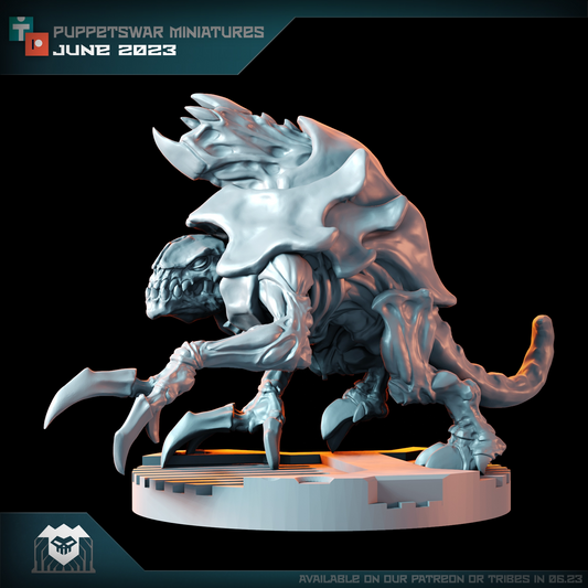 Puppetswar Miniatures - Cannon Ttrooper 3 (4 heads included), Tyranids - Warhammer 40K 2023 June