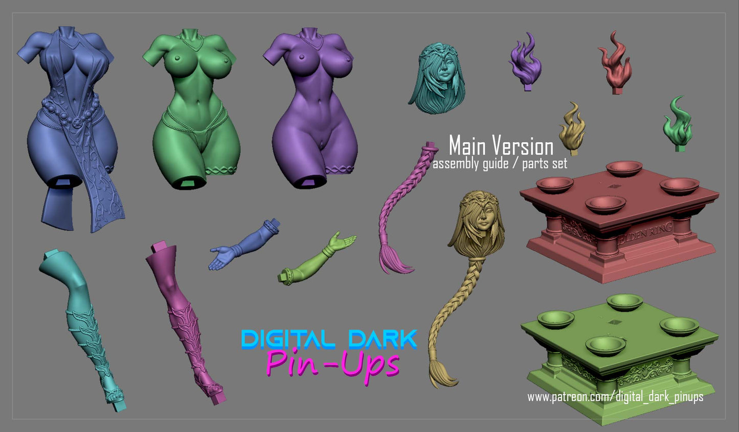 Digital Dark Pin Ups - Queen Marika, Elden RIng