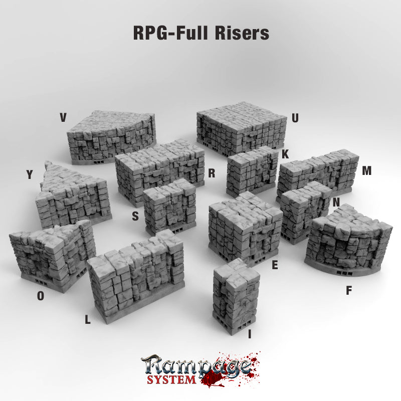 Printable Scenery - Rustic Stone Full Risers