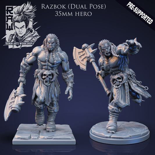 Ronin Arts - Razbok Half Orc barbarian 35mm