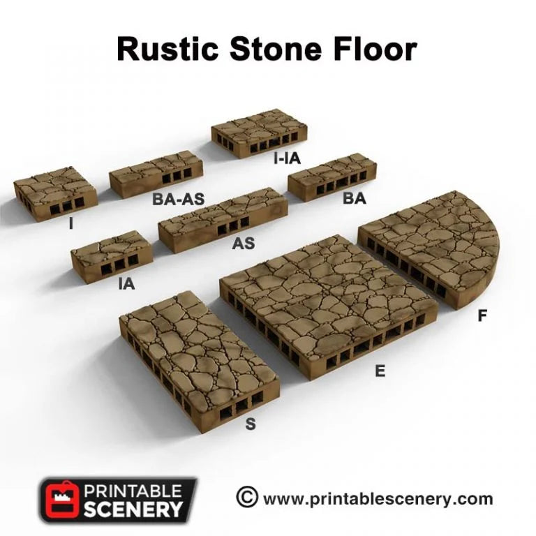 Printable Scenery - Rustic Stone Floor, Clorehaven City