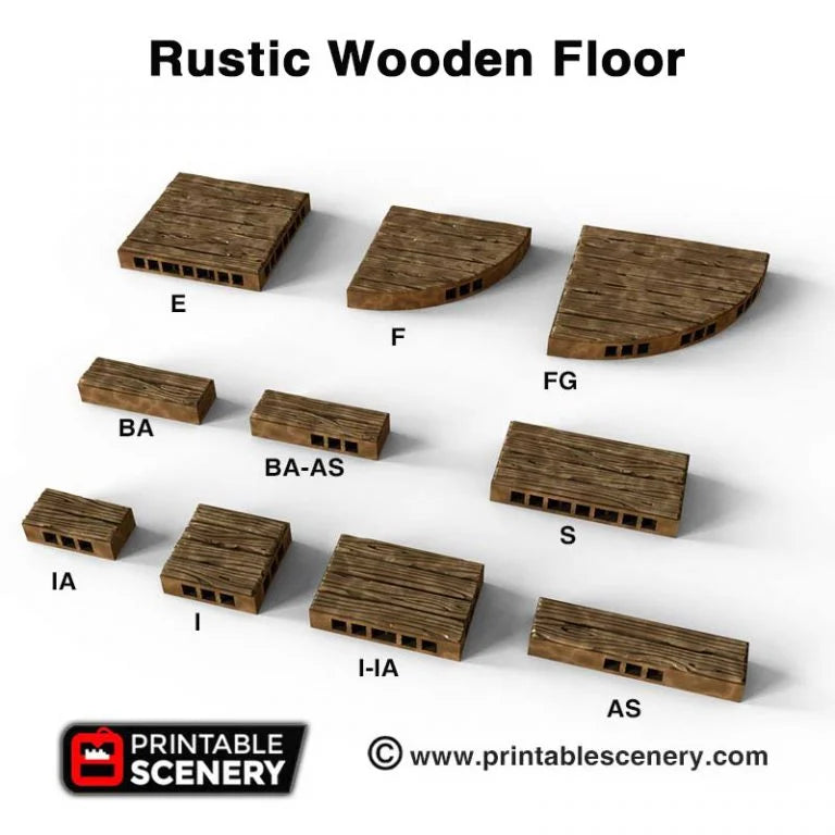 Printable Scenery - Rustic Wooden Floor, Clorehaven City