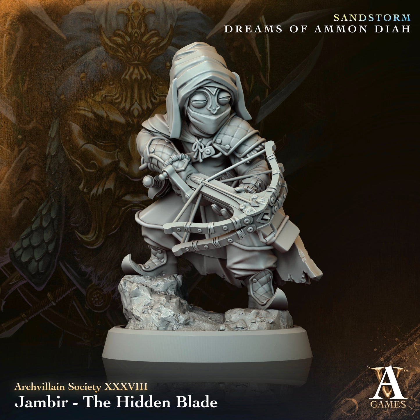 Archvillain Games - Jambir, The Hidden Blade - Archvillain Society Vol. XXXVIII - Sandstorm, Dreams of Ammon Diah 2024 August