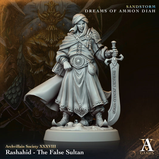 Archvillain Games - Rashahid, The False Sultan - Archvillain Society Vol. XXXVIII - Sandstorm, Dreams of Ammon Diah 2024 August