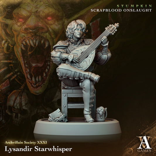 Archvillain Games - Lysandir Starwhisper Elf Bard Archvillain Society Vol. 31 Stumpkin - Scrapblood Onslaught 2024 January