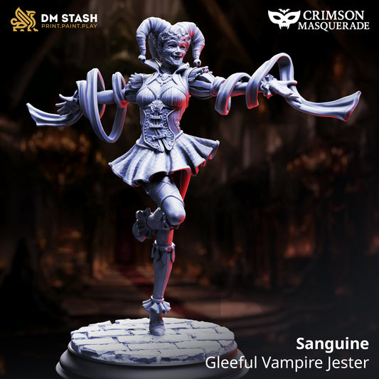 DM Stash - Sanguine, Gleeful Vampire Jester (Masked) - Crimson Masquerade 2025 September